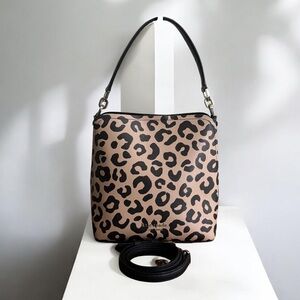 NWOT Kate Spade Darcy Refined Grain Leather Leopard Print Shoulder Crossbody Bag